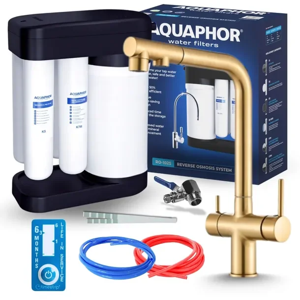 Filtr Do Uzdatniania Wody Pitnej Aquaphor 102s I Bateria Trójdrożna Złota