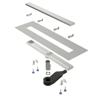Odpływ Liniowy Z Rusztem Dwustronnym Profil Design Transformer Lustro Slim Chrom Połysk 90Cm - Odpływy liniowe - miniaturka - grafika 1