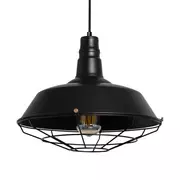 Lampy sufitowe - Metalowa lampa nad stół Retro ABR-RRP-C-E27 Abruzzo wisząca czarny - miniaturka - grafika 1