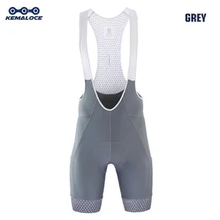 KEMALOCE Męskie spodenki rowerowe na szelkach Puste niebiesko-czarne spodenki do rowerów górskich 5D Gel Pad Outdoor Oddychające obcisłe majtki sza... - Spodenki rowerowe - miniaturka - grafika 1