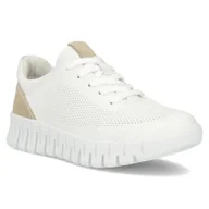 Sneakersy damskie - Buty damskie sneakersy na platformie skórzane białe Filippo DP6035/24-37 - miniaturka - grafika 1