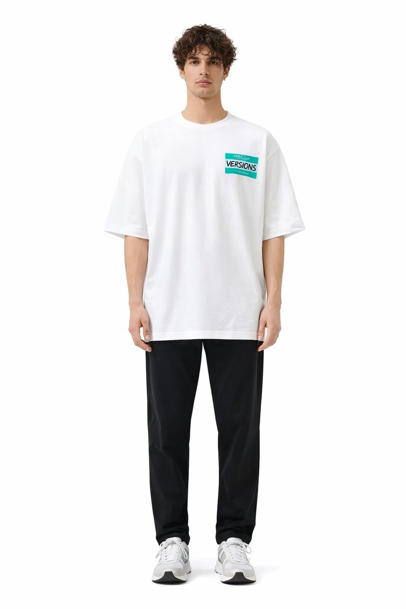 VETEMENTS BIAŁY T-SHIRT Z NADRUKIEM I OKRĄGŁYM DEKOLTEM M 1I2B