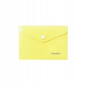 Teczki i skoroszyty - Teczka kopertowa A6 plastikowa na zatrzask pastelowa żółta Biurfol - miniaturka - grafika 1