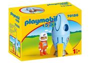 Klocki - Playmobil 1.2.3 Astronaut with rocket 70186 - miniaturka - grafika 1