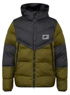 Kurtki męskie - Męska zielona kurtka Nike Logo z kapturem DX2040-011 XS - miniaturka - grafika 1