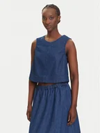 Koszulki i topy damskie - Pieces Top Tenim 17157936 Granatowy Regular Fit - miniaturka - grafika 1