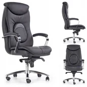 Fotele i krzesła biurowe - Fotel Gabinetowy Quad Czarny Biurowy do Komputera - miniaturka - grafika 1