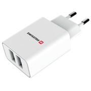 Ładowarki do telefonów - Swissten Ładowarka do sieci 2x USB 2,1 A + Lightning kabel 1,2 m MFi 22055000) Biała - miniaturka - grafika 1