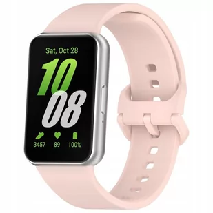 Pasek Bizon Strap Watch Silicone do Galaxy Fit 3, różowy - Akcesoria do smartwatchy - miniaturka - grafika 1