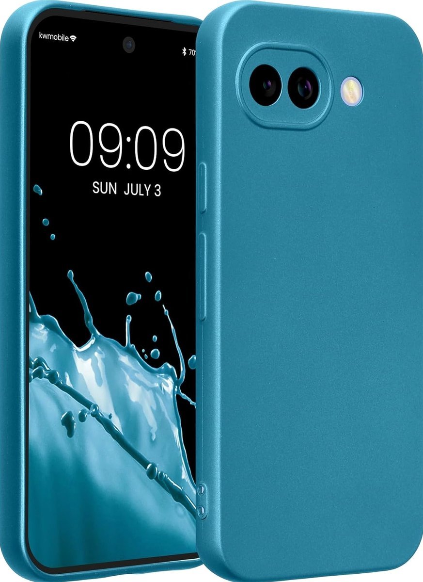 ETUI TELEFON POKROWIEC NIEBIESKI METALICZNY ELASTYCZNY OCHRONNY