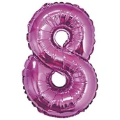 Balony i akcesoria - GoDan Balon foliowy cyfra 8, 14", różowy FG-C35R8 - miniaturka - grafika 1