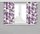 Zasłony - Zasłona Gotowa Na Żabki, 160X170, Biała W Kwiaty, Zmc-61 - miniaturka - grafika 1