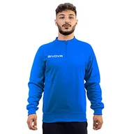 Bluzy męskie - Givova Męska bluza Maglia Tecnica (Half Zip) 500, niebieska, XXXXS MA023 - miniaturka - grafika 1