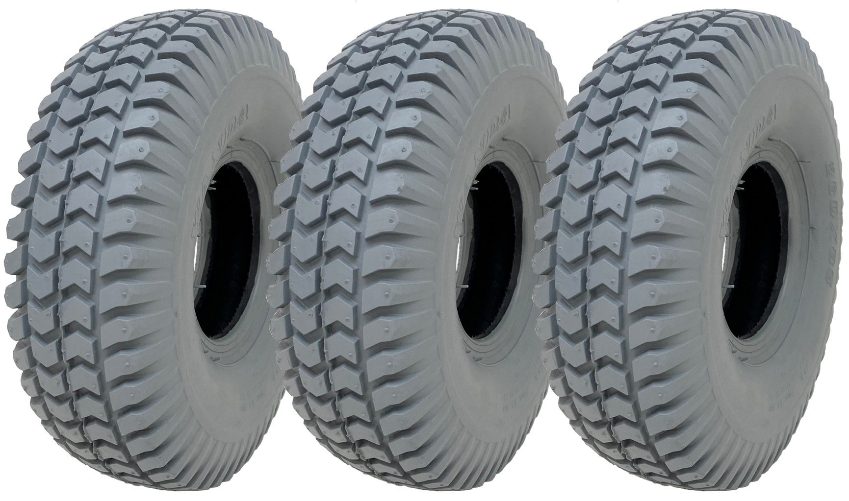 szara opona do skuterów 260x85 3.00x4 P6023 z niebrudzącym bieżnikiem (zestaw 3 sztuk)