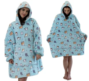 BLUZA KOC Gruba Kocobluza Oversize Futrzak XXL Koty Kotki 460 GSM AŻ 1,3 kg - Koce - miniaturka - grafika 1