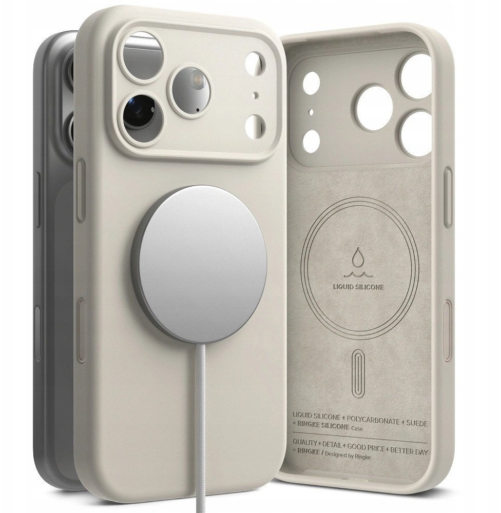 Etui Ringke Silicone Magnetic MagSafe do Apple iPhone 17 Pro Stone