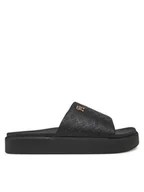 Klapki i japonki damskie - Tommy Hilfiger Klapki Platform Monogram Poolslide FW0FW08526 Czarny - miniaturka - grafika 1