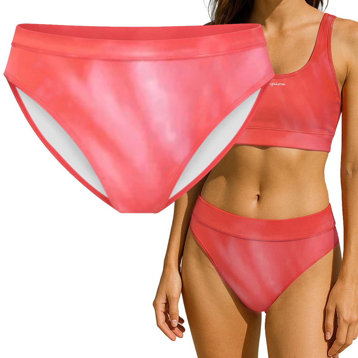 Champion Strój Kąpielowy Dół Bikini Róź Wzór Tie-Dye 115173 Rozmiar S