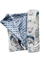 Koce i narzuty dla dzieci - LA MILLOU LEKKI KOCYK MINKY - M - CAPPADOCIA SKY - WIND BLUE - miniaturka - grafika 1