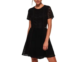 Sukienka damska Superdry Ella Lace koronkowa czarna krótka -S - Sukienki - miniaturka - grafika 1