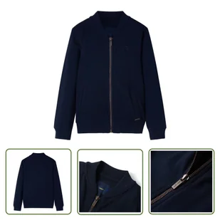 Bluza dziecięca z zapięciem na suwak - granatowa - 104 - Bluza Dziecięca - Bluzy dla dziewczynek - miniaturka - grafika 1