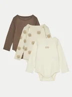 Body dla niemowląt - Gap Komplet 3 par body dziecięcych 600961-02 Beżowy - miniaturka - grafika 1