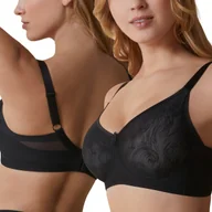 Biustonosze - Biustonosz Gładki Miękki Bez Fiszbin Codzienny Bardzo Wygodny Czarny 100D - miniaturka - grafika 1