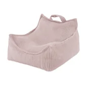 Krzesła obrotowe dla dzieci - MISIOO Puffy Square Fotel 77x67x50 jasny róż sztruks premium - miniaturka - grafika 1