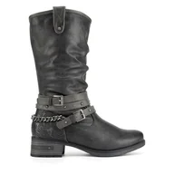 Kozaki damskie - Kozaki Mustang 1229-605 Szary - miniaturka - grafika 1