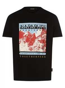 Napapijri - T-shirt męski  S-Forsteri, czarny - Koszulki męskie - miniaturka - grafika 1