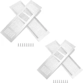 Kratki wentylacyjne - Kratka wentylacyjna aluminiowa z wkrętami do wentylacji szafek i pomieszczeń, 25 x 8 cm, srebrna, 4 sztuki - miniaturka - grafika 1