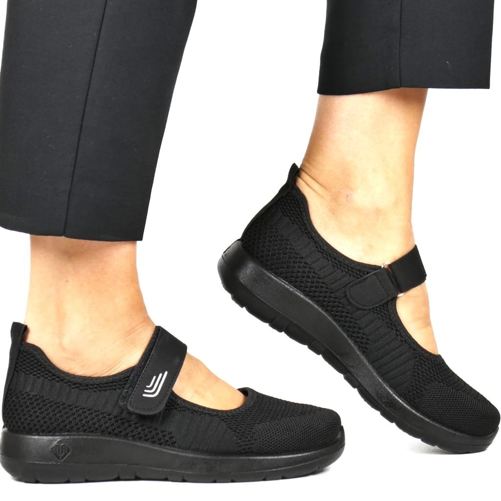 DAMSKIE PÓŁBUTY SPORTOWE NA RZEP NEWS 4695 CZARNE