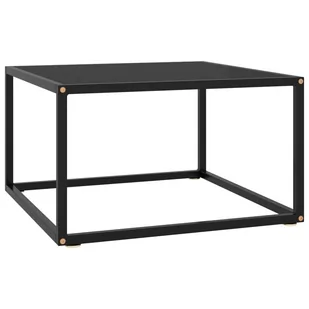 VidaXL Lumarko Stolik herbaciany, czarny, czarne szkło, 60x60x35 cm 322872 VidaXL - Ławy i stoliki kawowe - miniaturka - grafika 1