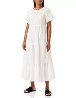 Sukienki - myMo Damska sukienka maxi z krótkim rękawem 12527427, biała różowo-pomarańczowa w kropki, S, Białe różowo-pomarańczowe kropki, S - miniaturka - grafika 1