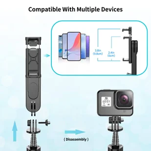 Kijek Selfie Stick uchwyt do telefonu zdjęć statyw Tripod L15 z Lampa LED + Pilot Bluetooth na telefon Czarny - Pozostałe akcesoria do telefonów Kijek Selfie Stick uchwyt do telefonu zdjęć statyw Tripod L15 z Lampa LED + Pilot Bluetooth na telefon Czarny - Pozostałe akcesoria do telefonów - miniaturka - grafika 16