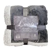 Narzuty - Koc/narzuta LOUIS ciemny szary - miniaturka - grafika 1