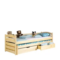Łóżka dla dzieci i młodzieży - Łóżko Podwójne z Szufladami 80 x 190 + 80 x 185 Tolek Dolmar Sosna Barwiona na Biel - miniaturka - grafika 1