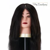 Pozostałe akcesoria fryzjerskie - Główka treningowa fryzjerska Gabbiano WZ1 naturalne włosy, kolor 1H, długość 20" - miniaturka - grafika 1