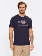 Koszulki męskie - Gant T-Shirt Reg Archive Shield Ss 2003199 Granatowy Regular Fit - miniaturka - grafika 1