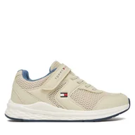 Buty dla chłopców - Sneakersy Tommy Hilfiger T3X9-34378-1697 M Beżowy - miniaturka - grafika 1
