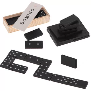 Domino Drewniane Klocki Gra Rodzinna Towarzyska Logiczna Pudełko - Gry planszowe - miniaturka - grafika 1