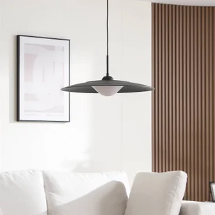 Lampa wisząca Lucande LED Foco, piaskowy czarny, metal, Ø 50 cm - Lampy sufitowe - miniaturka - grafika 1