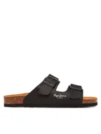 Klapki i japonki damskie - Pepe Jeans Klapki PLS90638 Czarny - miniaturka - grafika 1