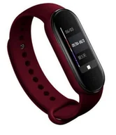 Akcesoria do smartwatchy - Zamienna Silikonowa Opaska Pasek Do Xiaomi Mi Band 5 / 6 / 7 Bordowy - miniaturka - grafika 1