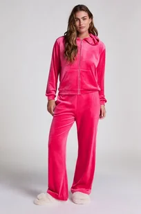 Hunkemöller Welurowe spodnie od piżamy Różowy - Bielizna nocna - miniaturka - grafika 1