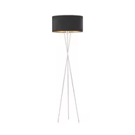 Lampy stojące - Lysne, Lampa welurowa podłogowa w stylu glamour Paryż Velur, Czarny ze złotym wnętrzem - miniaturka - grafika 1