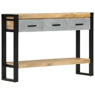 Konsole i sekretarzyki - vidaXL Stolik konsolowy, 110x30x76 cm, surowe drewno mango - miniaturka - grafika 1