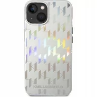 Etui i futerały do telefonów - Karl Lagerfeld Etui do iPhone 14 6,1" hardcase srebrny/silver Monogram Iridescent - miniaturka - grafika 1