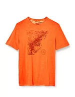 Koszulki męskie - Camel Active Męski T-Shirt Z Rękawem 1/2, Pomarańczowy 09, Xl - miniaturka - grafika 1