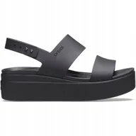 Sandały damskie - Sandały damskie Crocs Brooklyn Low Wedge czarne 206453 060 36-37 - miniaturka - grafika 1